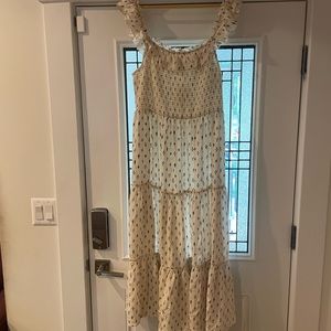 Size XL, Alexander Jordan, white printed smocked dress (nap dress style). NWT.